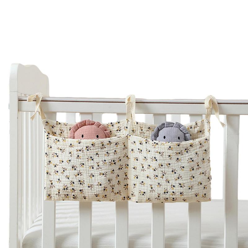 Diaper Caddy Organizer - ベビーベッドオーガナイザー、キャディベッド、収納バッグ、2ポケット、ベッドサイドハンギングナー、おむつ、おもちゃ、衣類用保育園オーガナイザー
