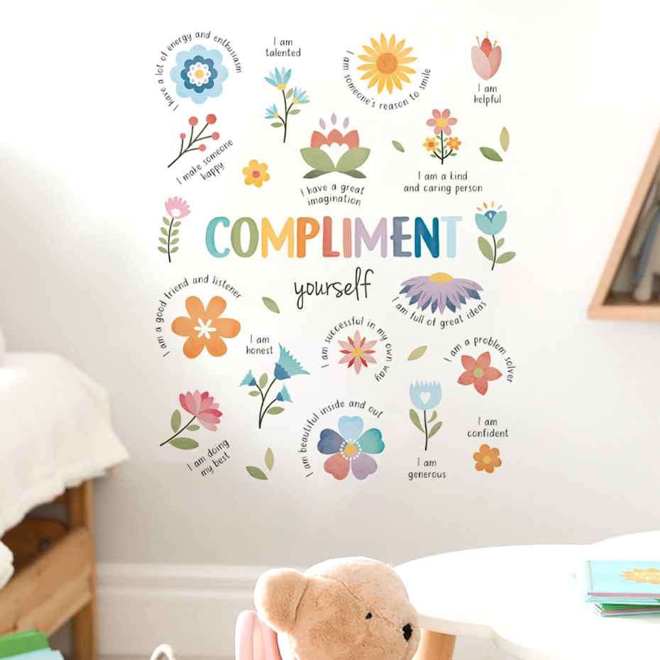 Baby Nursery Quotes Wall Art - 英語のカラフルな心に強く訴える引用水彩ウォールステッカー子供ベビー保育園アートデカールキッズルームトイレステッカー家の装飾