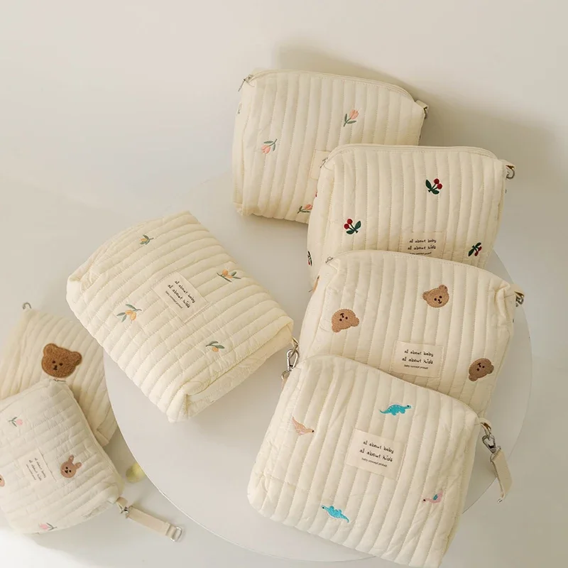 Diaper Caddy Organizer - インスコットンおむつバッグ、ベビーカー用吊り下げバッグ、ベビー用品、おむつキャディーオーガナイザー、ママバッグ、ジッパー付きキュートな女性用メイクアップバッグ、子供用
