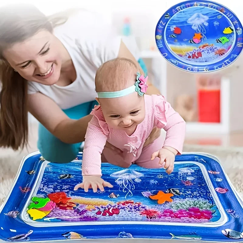 Baby Nursery Cushion - Infinno インフレータブルおなかタイムマット プレミアムベビープレイマット インフレータブルウォータークッション インタラクティブベビーおもちゃ 感覚発達用