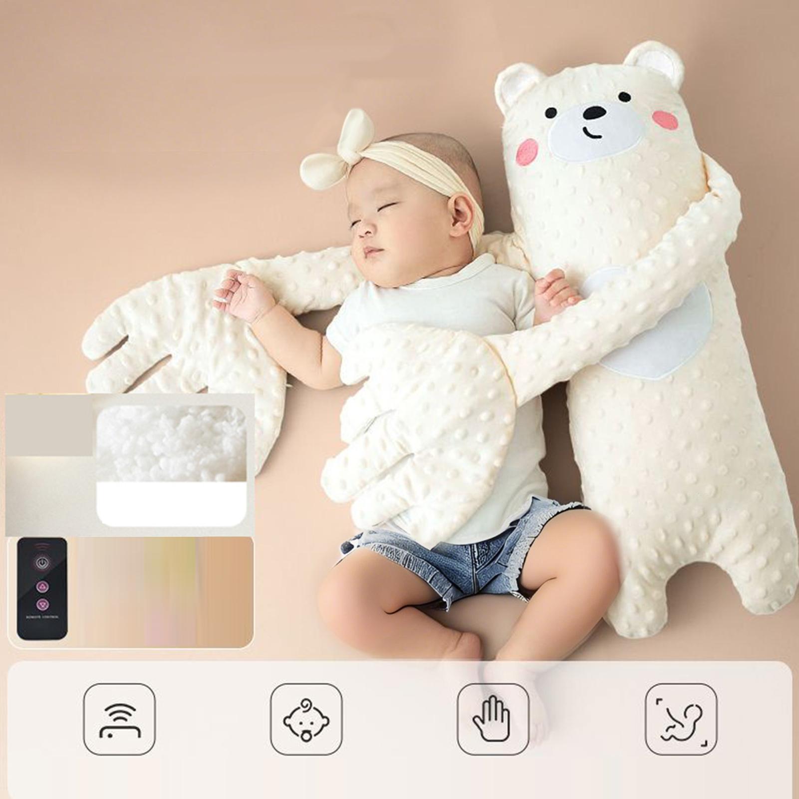 Baby Nursery Cushion - 赤ちゃん睡眠パッド、お尻パッド、スリープパッド枕、リモコン付き、かわいい動物型ベビー睡眠パッド枕、保育園装飾