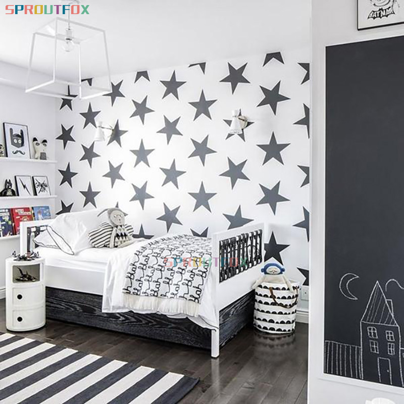 Baby Nursery Mural Wallpaper - Diy ビッグスタービニールステッカー寝室アート壁画リムーバブル防水壁紙家の装飾壁画保育園ベビールーム