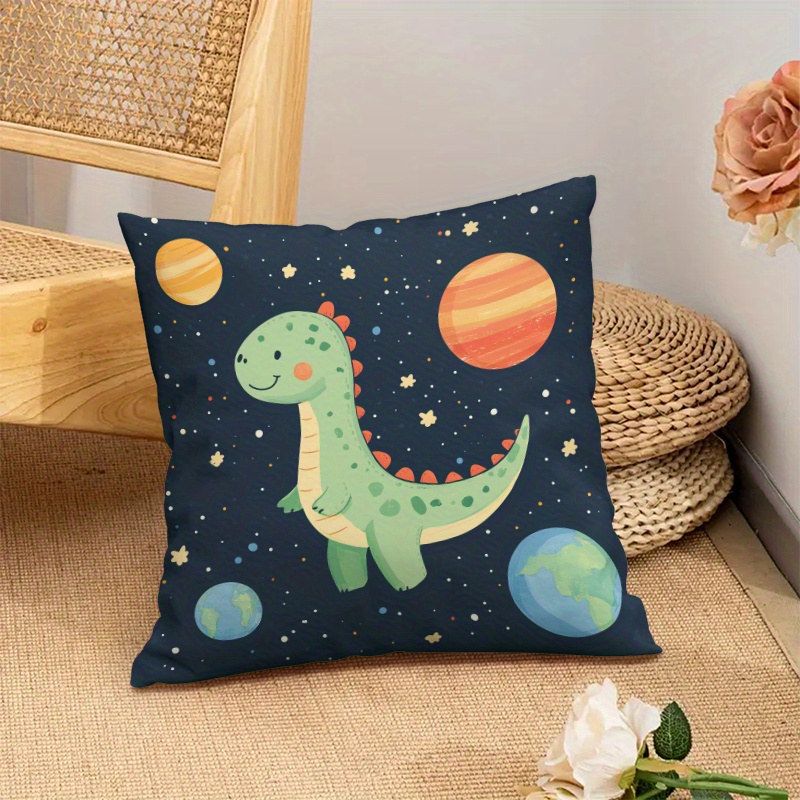 Baby Nursery Cushion - かわいい恐竜宇宙惑星クッションカバースローピロー保育園装飾子供男の子女の子用漫画スターベビーギフトアクセント