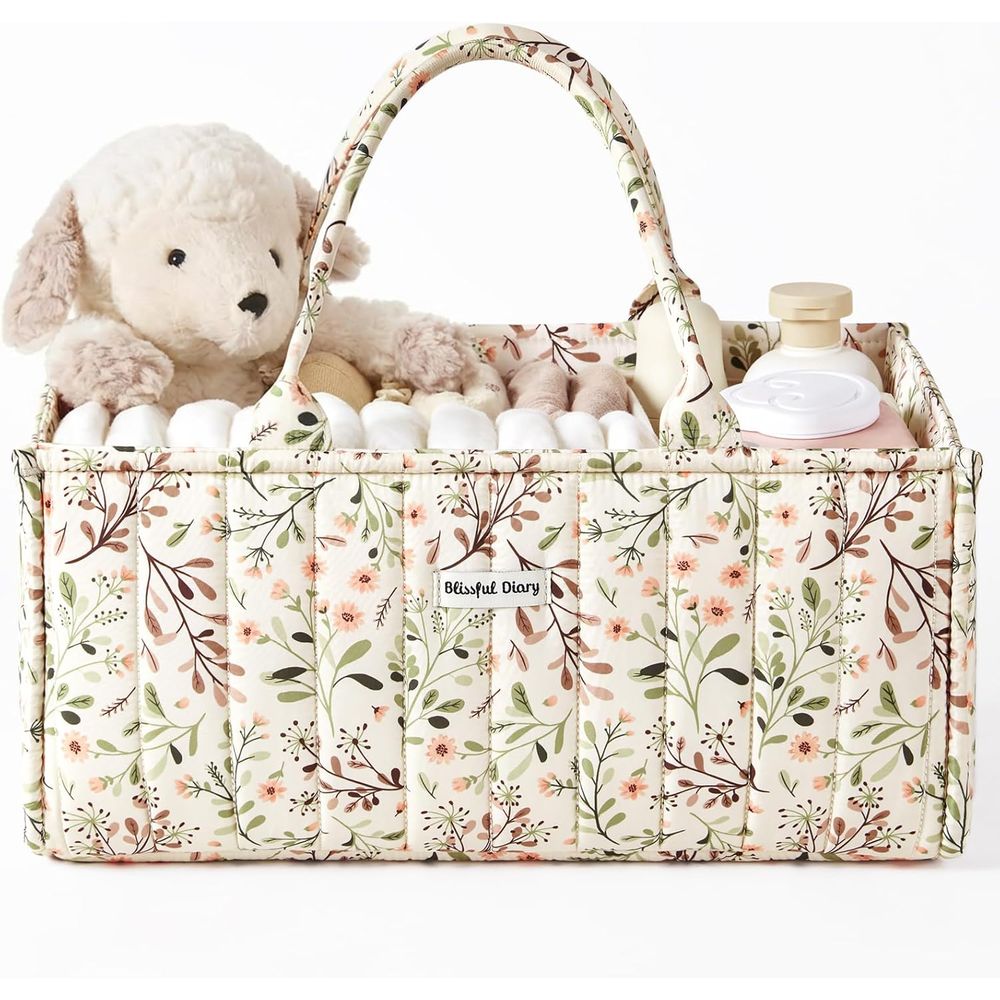Baby Nursery Must Haves - おむつ収納オーガナイザー、スタイリッシュなベビー収納バスケット、おむつバッグ、ギフトやベビーシャワーに最適、ベビーレジストリーの必需品、必需品、Pa