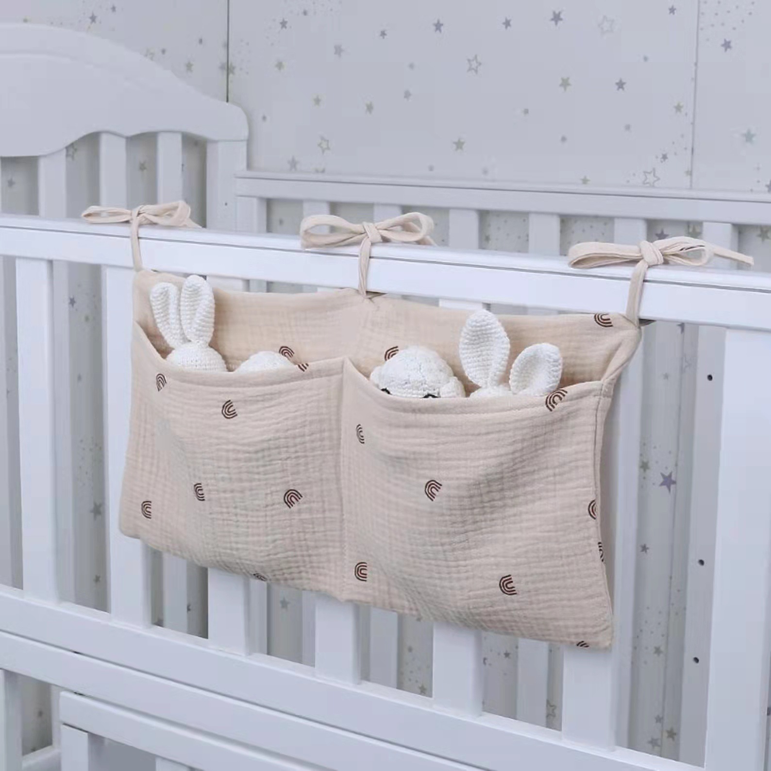 Diaper Caddy Organizer - ポータブルベビーベッド収納袋おむつオーガナイザー多機能新生児ベッドヘッドボードおむつバッグ子供のためのベビーアイテム寝具