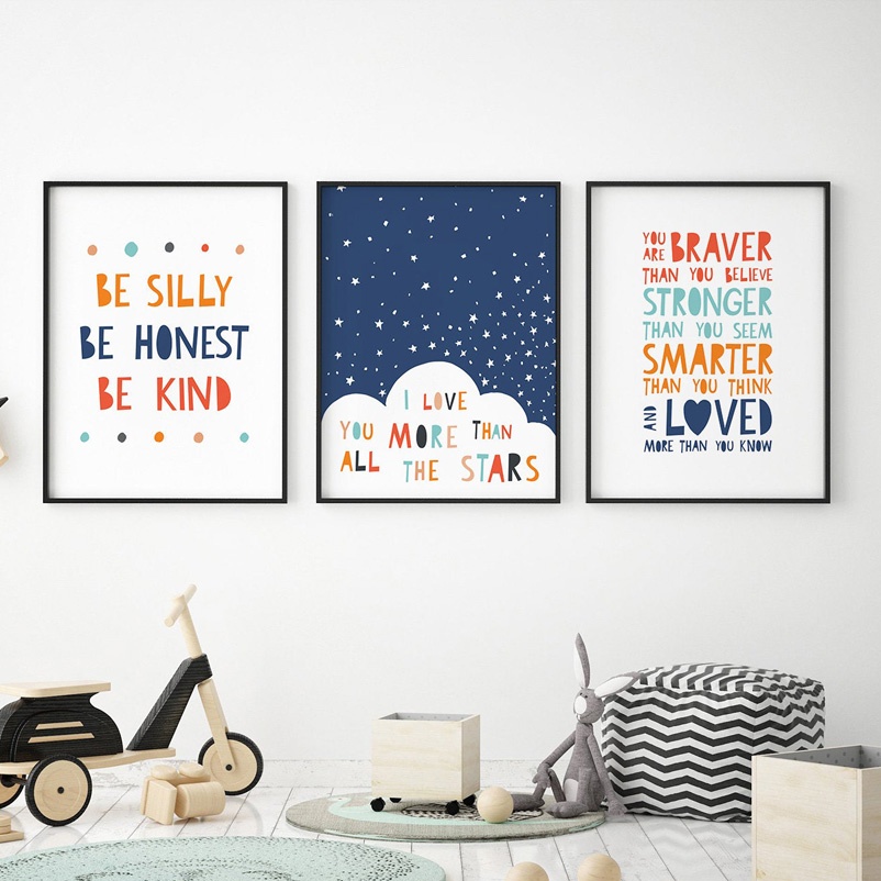 Baby Nursery Quotes Wall Art - 漫画のインスピレーションを与える引用句保育園の壁アート紙キャンバス絵画北欧ポスターとプリント壁の絵赤ちゃん子供部屋の装飾