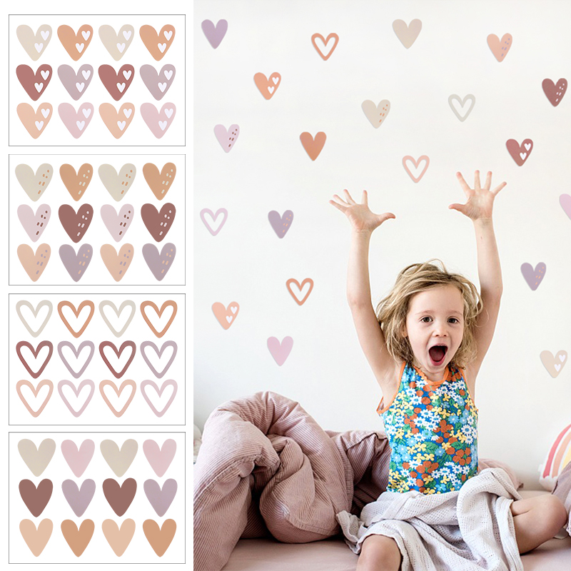 Baby Nursery Mural Wallpaper - 子供のビニールのウォールステッカー,芸術的なステッカー,赤ちゃん、女の子、男の子、部屋、子供部屋、家のための素敵なハートのウォールステッカー,2個