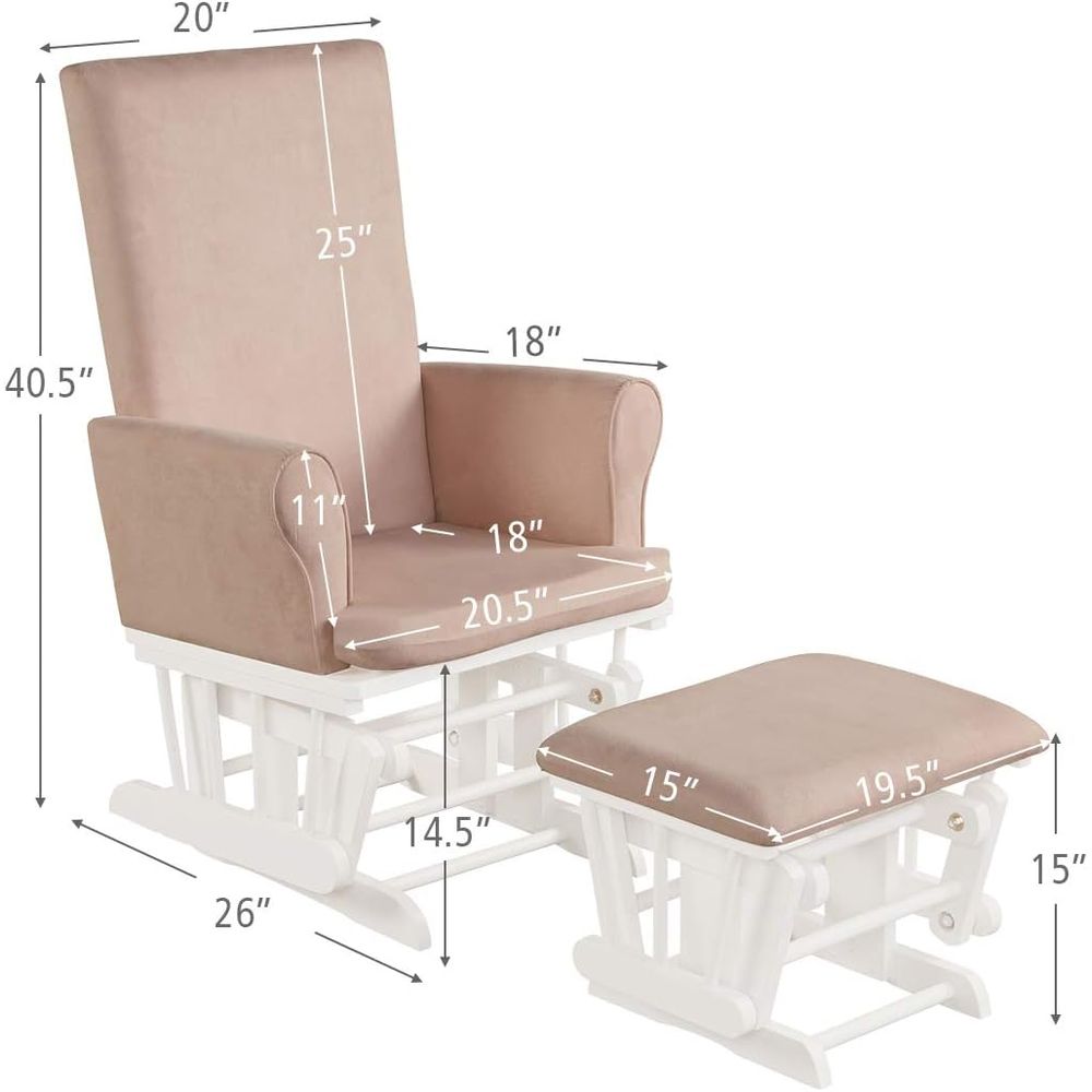 ベビーグライダーとオットマンクッションセット、木製ベビーロッ - Baby Nursery Cushion のレビューと価格