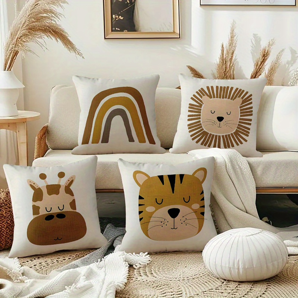 1pc ボヘミアンサファリアニマルキッズスローピローカバーか - Baby Nursery Cushion のレビューと価格