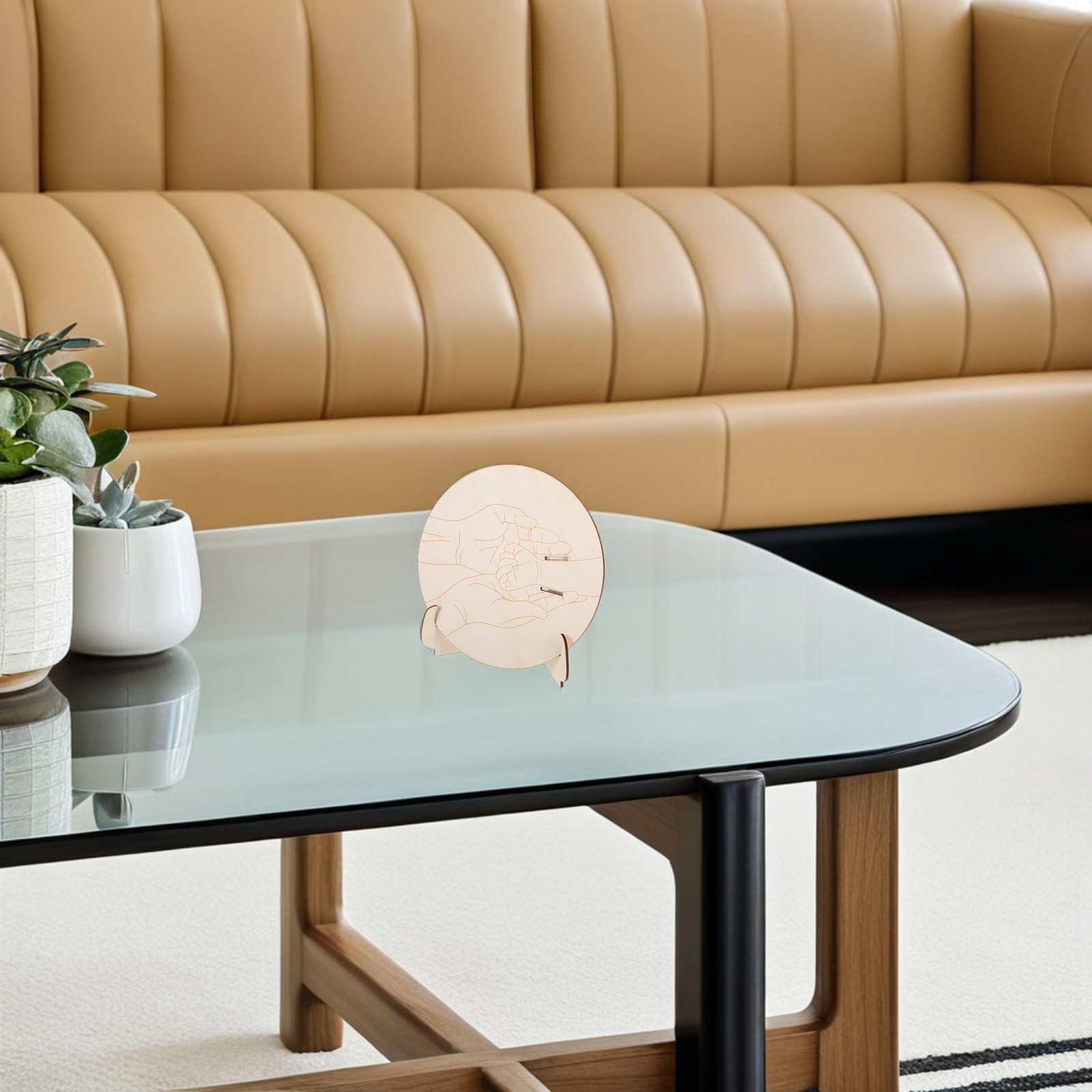 1セット彫刻入り丸型木製ベビー誕生ブレスレットホルダー病院記 - Baby Nursery In Hospital のレビューと価格