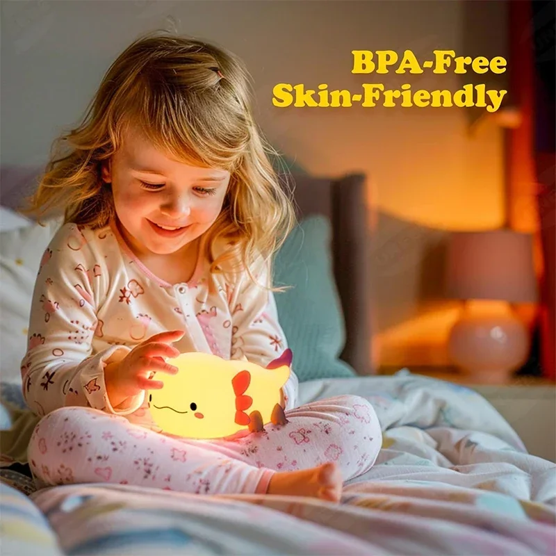かわいいアホロートルナイトライトシリコン製保育園用睡眠ランプ - Baby Nursery Pink のレビューと価格