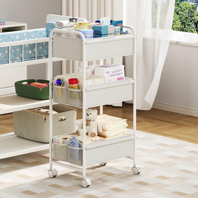 3段式ローリングおむつカート、おしりふき、クリーム、ボトル用 - Baby Nursery Cart のレビューと価格