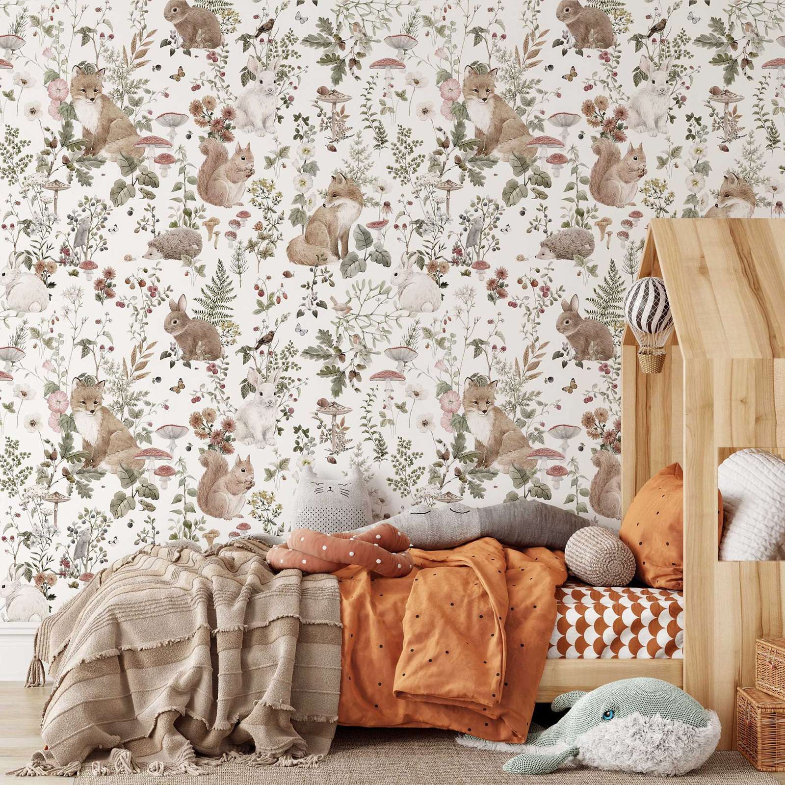 赤ちゃんのための森の壁紙,ヴィンテージ,大きなサイズ,動物, - Baby Nursery Mural Wallpaper のレビューと価格