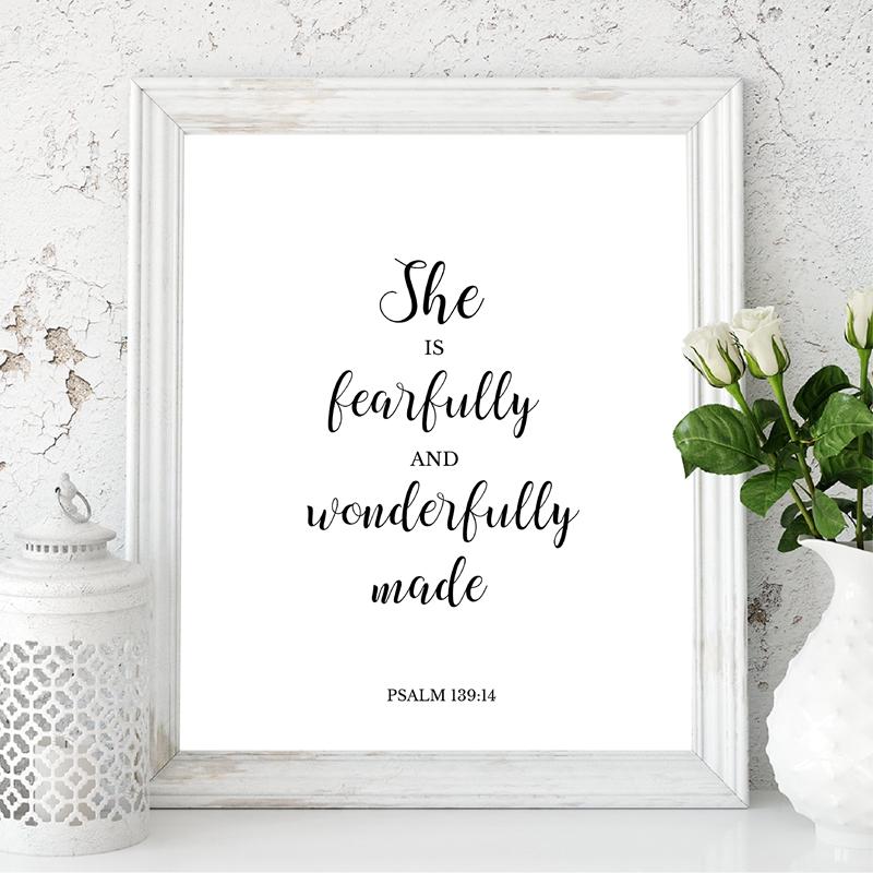 聖書の詩の引用クリスチャンの壁の芸術キャンバス絵画詩篇のポス - Baby Nursery Quotes Wall Art のレビューと価格