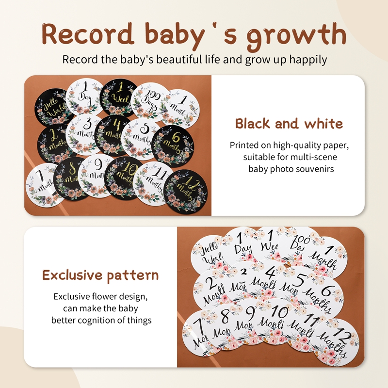 赤ちゃん番号マイルストーンマンスリーメモリアルカード木製新生 - Milestone Card Set のレビューと価格