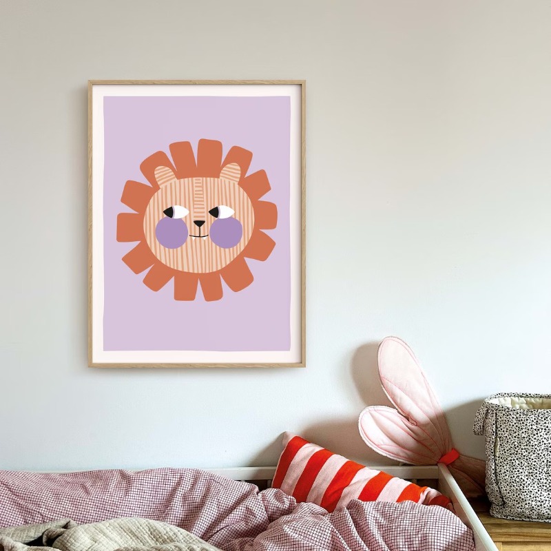 漫画かわいい動物イラストポスター犬猫マウスライオンユニコーン - Baby Nursery Pictures のレビューと価格