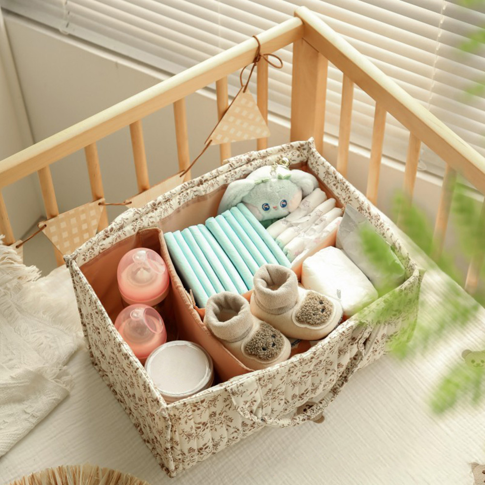 花柄おむつ収納オーガナイザー、取り外し可能な仕切り付き、携帯 - Baby Nursery Must Haves のレビューと価格