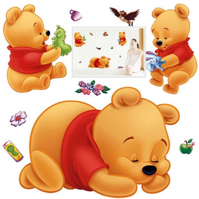3d くまのプーさんウォールステッカー子供部屋用取り外し可能 - Baby Nursery Winnie The Pooh のレビューと価格