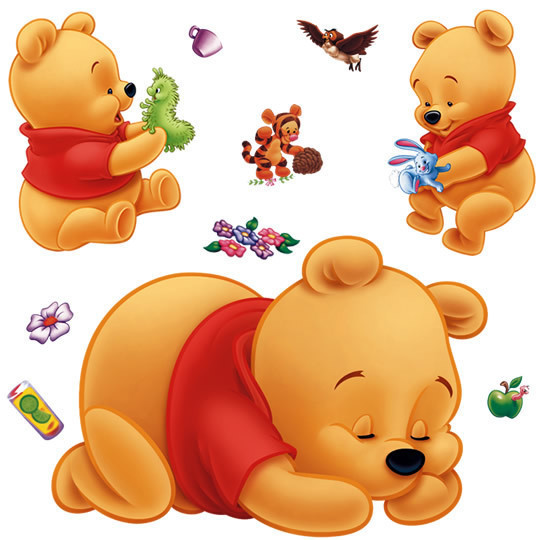 3d くまのプーさんウォールステッカー子供部屋用取り外し可能 - Baby Nursery Winnie The Pooh のレビューと価格