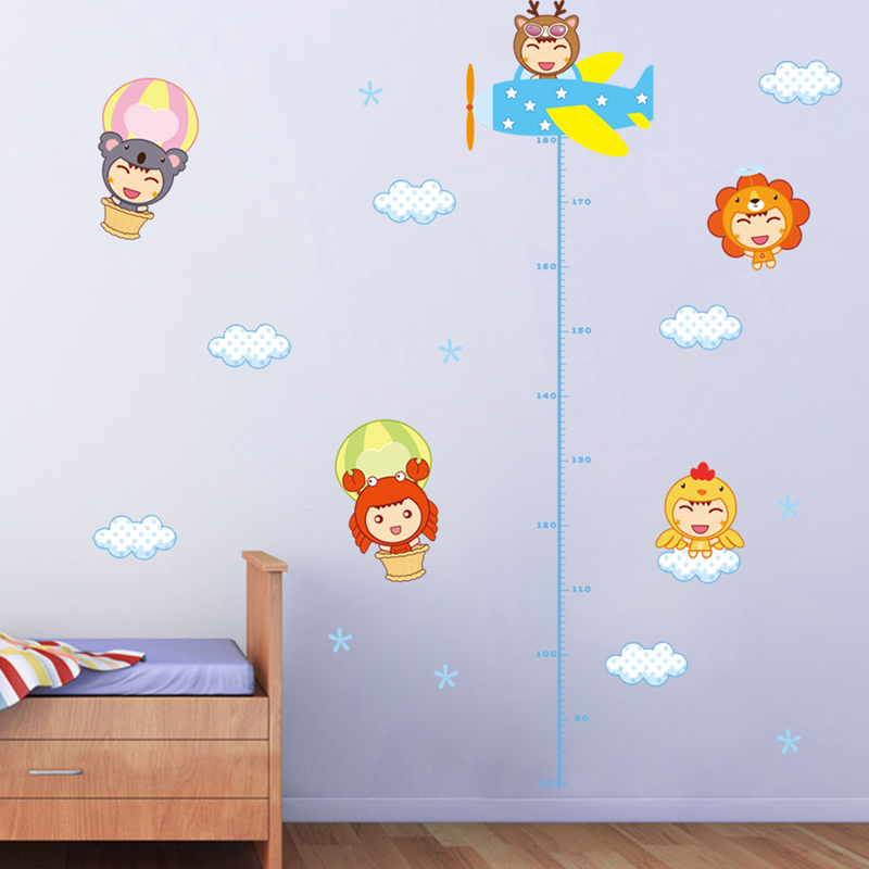 漫画子供身長壁ステッカー子供部屋の装飾壁画リムーバブルデカー - Baby Nursery Mural Wallpaper のレビューと価格