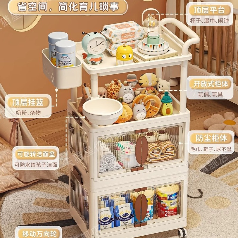 多層ベビー用品収納カート、移動式授乳台、保育園用多機能収納棚 - Baby Nursery Cart のレビューと価格