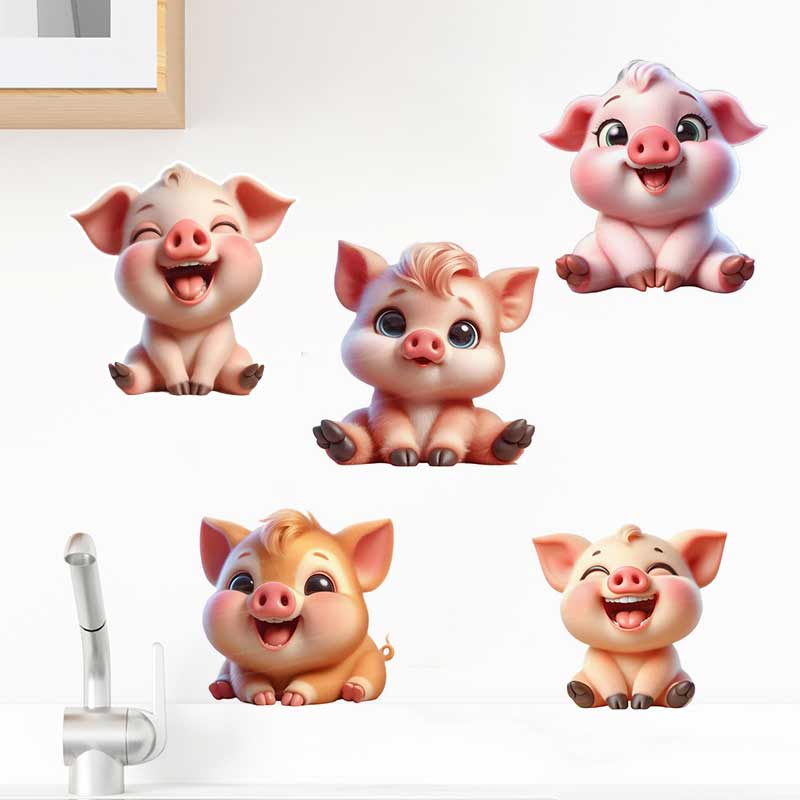かわいい子豚のウォールステッカー ベビーキッズルーム装飾壁画 - Baby Nursery Mural Wallpaper のレビューと価格