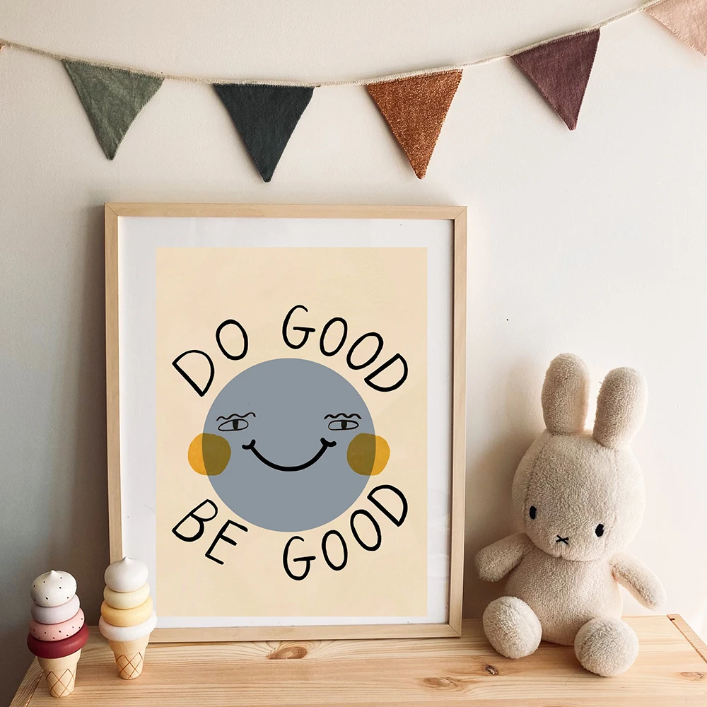 1PC フレームレス面白い漫画ウサギクマ動物壁アートキャンバ - Baby Nursery Quotes Wall Art のレビューと価格