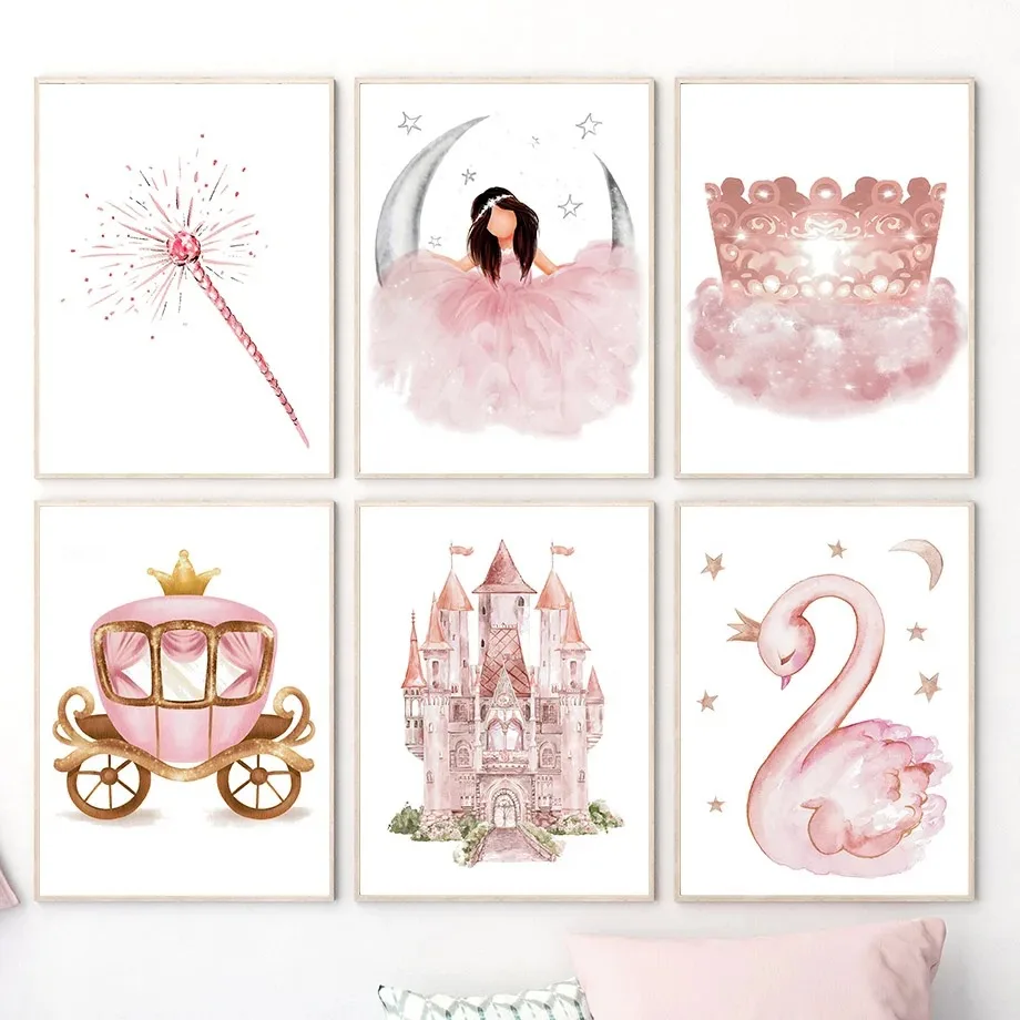 （2Dキャンバス絵画）キャンバス絵画ウォールアートプリント写 - Baby Nursery Pink のレビューと価格