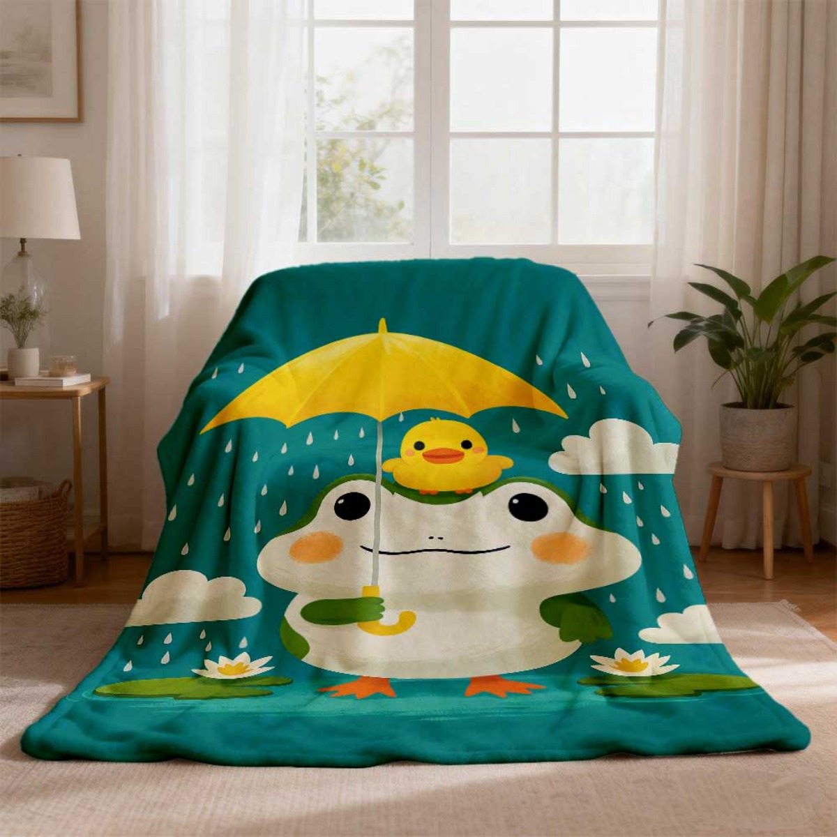 甘くて愛らしいカエルとひよこ レインポンドブランケット スロ - Baby Nursery In Hospital のレビューと価格