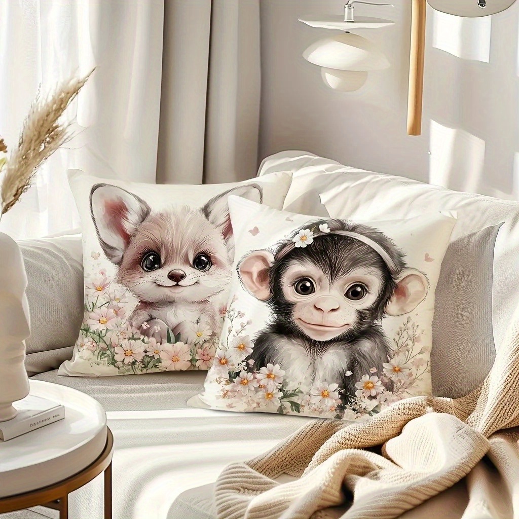 かわいい赤ちゃん農場の動物柄スローピローカバー、デイジープリ - Baby Nursery Cushion のレビューと価格