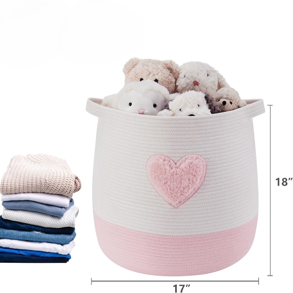 ピンクのランドリーバスケット、子供用女の子用ブランケットバス - Baby Nursery Pink のレビューと価格