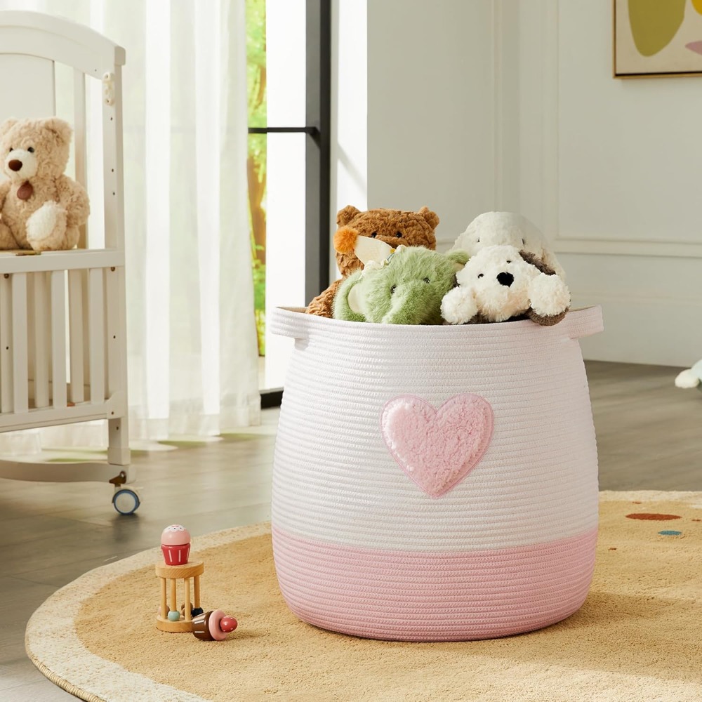 ピンクのランドリーバスケット、子供用女の子用ブランケットバス - Baby Nursery Pink のレビューと価格