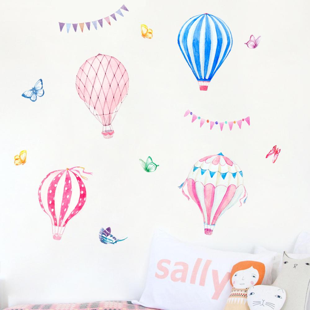 漫画熱気球ウォールステッカー子供の寝室の装飾壁紙ベビールーム - Baby Nursery Mural Wallpaper のレビューと価格