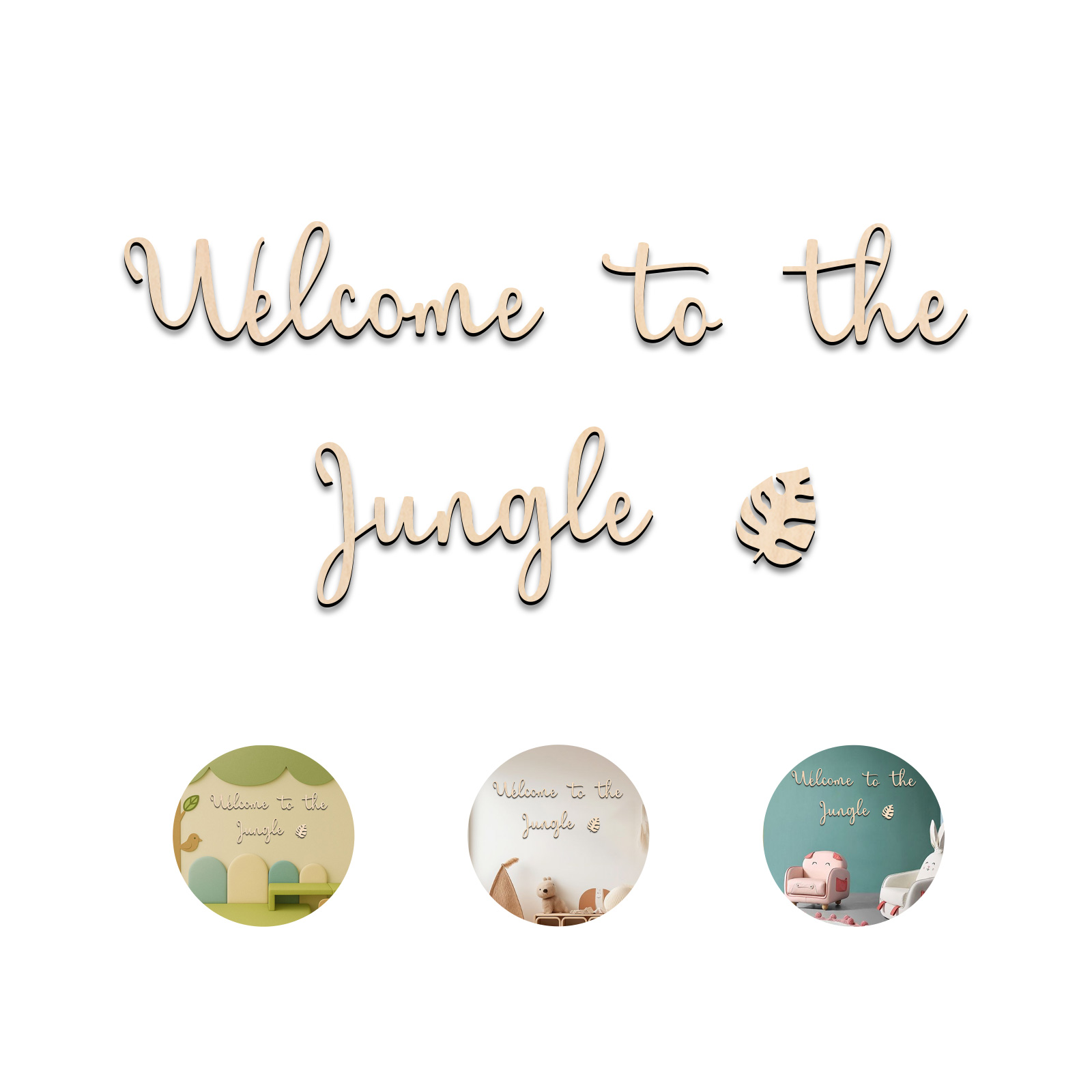 ジャングルへようこそ 木製サイン - 子供部屋の装飾、森の保 - Baby Nursery Animal Theme のレビューと価格