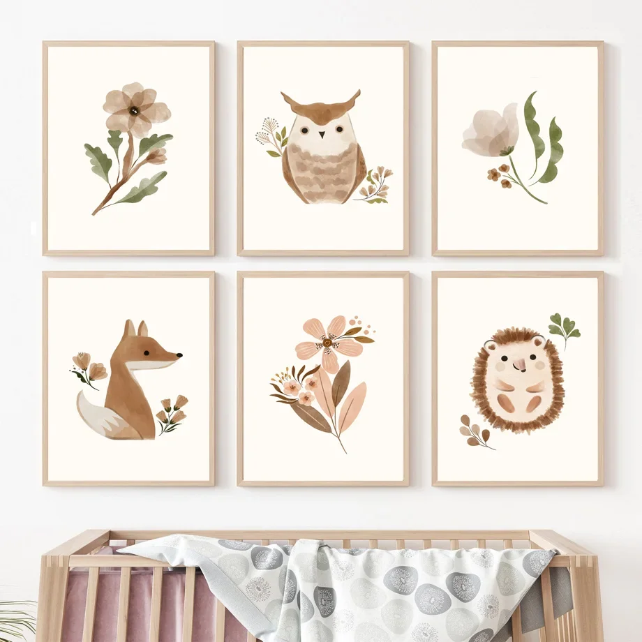 ウッドランド保育園ウォールアート リス、フクロウ、キツネ、ハ - Baby Nursery Animal Theme のレビューと価格