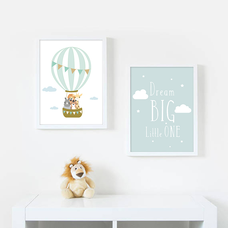 バルーンムーン保育園ポスター壁アートキャンバスプリントドリー - Baby Nursery Quotes Wall Art のレビューと価格