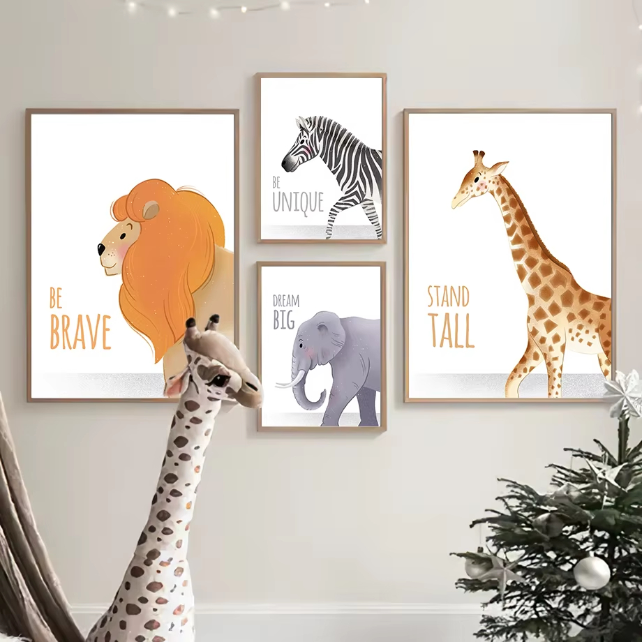 心に強く訴える引用保育園壁アート壁画象キリンライオンサイキャ - Baby Nursery Quotes Wall Art のレビューと価格