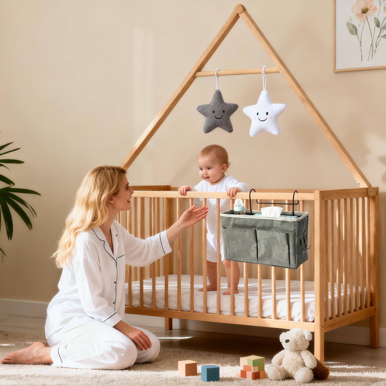 ベッドサイド収納オーガナイザー 調整可能 省スペース ポータ - Baby Nursery Cushion のレビューと価格