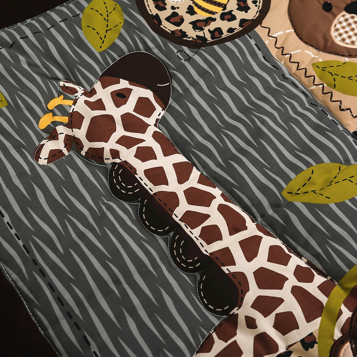 3点セット 刺繍入り 新生児用ベビーベッド寝具セット ベビー - Baby Nursery Animal Theme のレビューと価格
