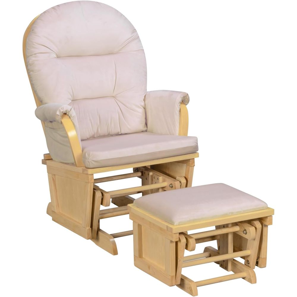 マディソンナーサリーロッキングチェア、オットマン付き、木製グ - Baby Nursery Pink のレビューと価格