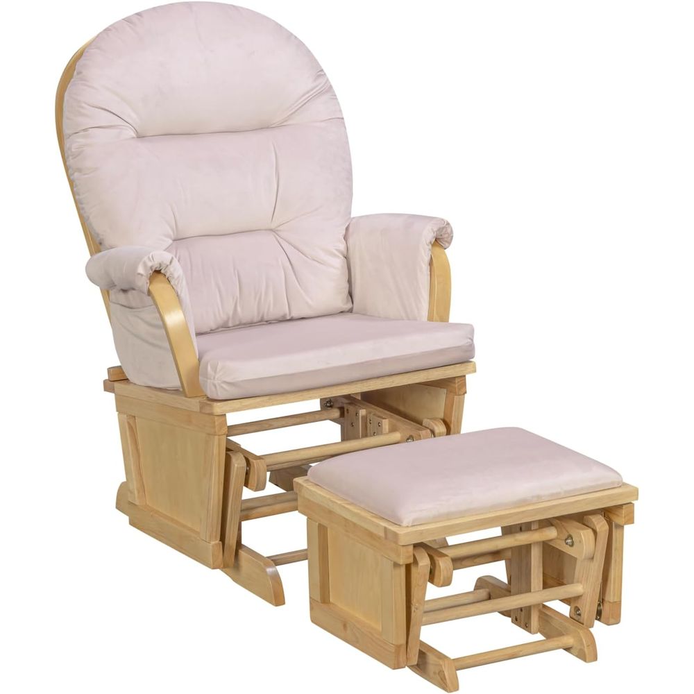 マディソンナーサリーロッキングチェア、オットマン付き、木製グ - Baby Nursery Pink のレビューと価格